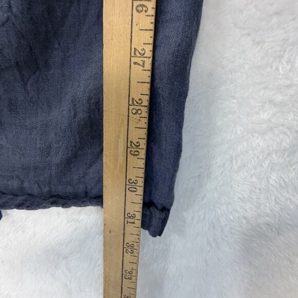 Toad & Co Lina Pant 100% Linen Ruched Jogger Pull On Blue Natural Fibers Pockets - Picture 5 of 15